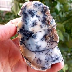 Polisajlı Dentritli Opal Merlinite Opal Çifti
