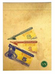 Ukraine - set 3 banknotes 1 3 5 Karbovantsev 1991 UNC in folder ÇİL