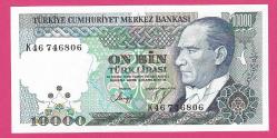 TURKEY 10 000 (10000) Lira --- PREFIX K46---1988-95 UNC  (TK 18 174)  ÇİL