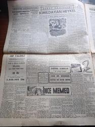 Cumhuriyet Gazetesi - 15 Şubat 1954 - Seçim Kanununda Yapılacak Tadilat - NATO Genel Sekreteri Lamal İsmay'ın Cumhuriyet'e Beyanatı - Suriye Hayal Peşinde Resmi Ağızlar Hala Hatay'da Bahsediyor - Türkiye ve Pakistan Yeni Ortadoğu Savunma Anlaşması - Celal Bayar San Francisco'yu Ziyaret Esnasında Meşhur Bir Tabloyu Tetkik Ederken Fotoğrafı - Türk İran Dostluk Cemiyeti Kuruldu - Beşiktaş Beyoğluspor'u 2 0 Yendi Fotoğraf - İnce Memed Yazan Yaşar Kemal Yazı Dizisi - Sanat Bahisleri Yazan Bedri Rahmi Eyüboğlu - Artist Ava Gardner Kaza Atlattı - Milletlerarası Genç Takımlar Futbol Turnuvasının Kurası Çekildi - Pahalılık Bahsi Yazan Burhan Felek Köşe Yazısı - Perihan Sözeri Tepebaşı Gazinosunda - İstanbul Ankara Radyosu Programı - Öp Beni Filmi Melek Sinemasında - Resimli Roman Liman Cinayeti Yazan George Simenon - Lion Mağazası Beyoğlu - Orion Radyoları - Caterpillar Traktör - Fenerbahçe 4 Beykoz 1