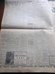 Cumhuriyet Gazetesi - 9 Mayıs 1955 - Kiralar Yazan Feridun Ergin Başmakale - Dün Demokrat Parti Kongrelerinde Bazı Hadiseler Oldu Fotoğraf -  Başvekil Adnan Menderes Bugün Yurda Dönüyor - Belgrad'da Tito'nun Başvekil Adnan Menderes Şerefine Verdiği Ziyafet Fotoğrafı - Makarios Tehditler Savuruyor - Ankara'da Anneler Günü Kutlanırken Fotoğrafı - Almanya NATO'ya Bugün Resmen Dahil Oluyor - Dün Floryada Denize Girenler Görüldü - Pazartesi Konuşmaları Yazan Bedri Rahmi Eyüboğlu - Hacı Kurye Yazanlar Nihal Karamağaralı Ve Va Nü Yazı Dizisi - Schiller Hatıra Madalyaları - Elektrikli Trenler Yakında Geliyor - Rus Savunma Bakanı Mareşal Zukof Amerikan Siyasetini Tenkit Ediyor - Bulanır Mı Bulanmaz Mı Yazan Burhan Felek Köşe Yazısı - Adalet Beşiktaş'ı 2 0 Mağlup Etti - Bisiklet Teşvik Yarışı - Bir Gecenin Aşkı Filmi Sümer Sinemasında - Beynelmilel Portreler Margaret Truman - İstanbul Zonguldak Arasında Elektrikli Tren İşletilecek - İstanbul Opereti Kiralar Serbest Olursa - Shell - Star Kamyon