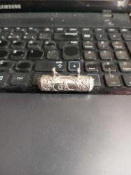 Gümüş Kaplama Metal Silindir Cevşenlik kolye ucu