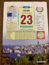 23 OCAK 2020 - TAKVİM YAPRAĞI - DOĞUM GÜNÜ HEDİYESİ - BÜYÜK SAATLİ MAARİF TAKVİMİ - İSTANBUL, HALİÇ - 1849 İLK KADIN DOKTOR ELİZABETH BLACKWELL MEZUN OLDU - REZAN HAS MÜZESİ - ORMANLAR VE İKLİM DEĞİŞİKLİĞİ - BALTASAR GRACIAN