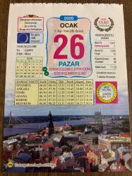 26 OCAK 2020 - TAKVİM YAPRAĞI - DOĞUM GÜNÜ HEDİYESİ - BÜYÜK SAATLİ MAARİF TAKVİMİ - LETONYA'NIN BAŞKENTİ RİGA - DÜNYA CÜZZAM GÜNÜ - DÜNYA GÜMRÜK GÜNÜ