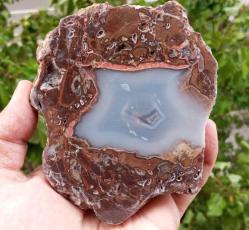 Polisajlı Mavi Thunderegg Akik Çifti Doğal Kütle
