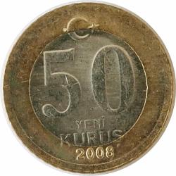 Türkiye Cumhuriyet  2008 Yılı 50 Yeni Kuruş   9174
