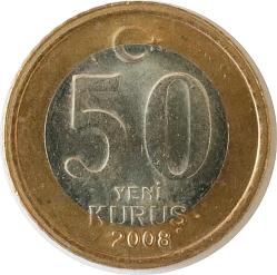 Türkiye Cumhuriyet  2008 Yılı 50 Yeni Kuruş   9170