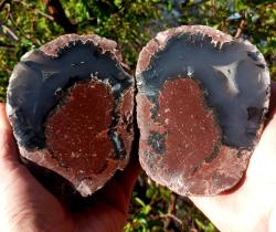 Polisajlı Mavi Thunderegg Akik Çifti Doğal Kütle