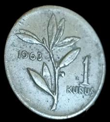 1963 1 Kuruş  Bronz 1g