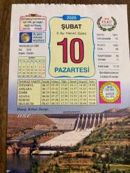 10 ŞUBAT 2020 - TAKVİM YAPRAĞI - DOĞUM GÜNÜ HEDİYESİ - BÜYÜK SAATLİ MAARİF TAKVİMİ - ELAZIĞ, KEBAN BARAJI - 2.DÜNYA SAVAŞINI KAYBEDEN İTALYA PARİS ANLAŞMASINI İMZALADI - KÜÇÜK EV - KIYAS KABUL ETMEZ - ISPANAKLI ELBASAN TAVA
