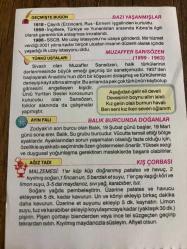19 ŞUBAT 2020 - TAKVİM YAPRAĞI - DOĞUM GÜNÜ HEDİYESİ - BÜYÜK SAATLİ MAARİF TAKVİMİ - POLONYA'NIN BAŞKENTİ VARŞOVA - ÇAYIRLI ERZİNCAN DÜŞMAN İŞGALİNDEN KURTULDU 1918 - İNGİLTERE,TÜRKİYE VE YUNANİSTAN ARASINDA ANLAŞMA İMZALANDI - MUZAFFER SARISÖZEN - BALIK BURCUNDA DOĞANLAR - KIŞ ÇORBASI