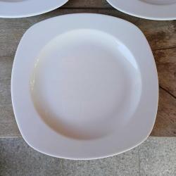 Düz Beyaz Porselen Kare Servis Tabak Seti,,3 lu