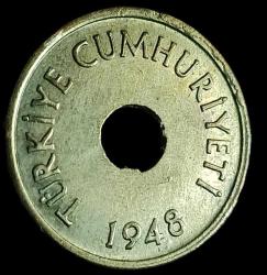 1948 Delikli 1 Kuruş Çil