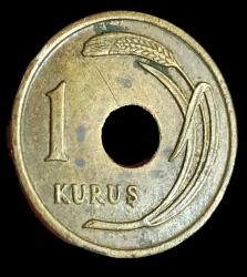 1950 Delikli 1 Kuruş Çil