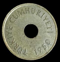 1950 Delikli 1 Kuruş Çil