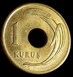 1948 Delikli 1 Kuruş Çil