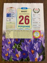 26 MART 2020 - TAKVİM YAPRAĞI - DOĞUM GÜNÜ HEDİYESİ - BÜYÜK SAATLİ MAARİF TAKVİMİ - 1931 Türkiye'de uluslararası ölçüler (metre, kilo ve litre) kullanılmaya başlandı - 1973 Boğaz Köprüsü'nün (15 Temmuz Şehitler Köprüsü) inşaatında son parçanın da yerine konmasıyla Asya ile Avrupa birbirine bağlandı -  GÖBEKLİTEPE - ENERJİ GEREKSİNİMİ - HAFIZ-I ŞİRAZİ