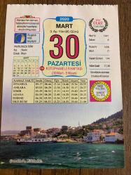 30 MART 2020 - TAKVİM YAPRAĞI - DOĞUM GÜNÜ HEDİYESİ - BÜYÜK SAATLİ MAARİF TAKVİMİ - Çanakkale, Kilitbahir - KÜTÜPHANELER HAFTASI - 1867 Alaska, ABD Dışişleri Bakanı William H. Seward tarafından Rus Çarlığı'ndan 7,2 milyon dolara satın alındı - TEKS - KAPALI PİDE