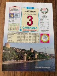3 HAZİRAN 2020 - TAKVİM YAPRAĞI - DOĞUM GÜNÜ HEDİYESİ - BÜYÜK SAATLİ MAARİF TAKVİMİ - İstanbul, Rumelihisarı - DÜNYA BİSİKLET GÜNÜ - DÜNYA'NIN MANYETİK ALANI - TAVUKLU BAMYA - 1963 Çağdaş Türk şiirinin öncüsü Nâzım Hikmet Ran Moskova'da hayata veda etti - 1989 Pekin'in Tiananmen  Meydanı'nda, özgürlük  ve demokrasi talep eden öğrencilerin gösterisinde çıkan olaylarda 2000 civarı öğrenci hayatını kaybetti