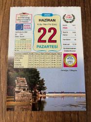 22 HAZİRAN 2020 - TAKVİM YAPRAĞI - DOĞUM GÜNÜ HEDİYESİ - BÜYÜK SAATLİ MAARİF TAKVİMİ - Antalya, Olimpos - ÖRÜMCEK ADAM - YENGEÇ BURCUNDA DOĞANLAR - PATLICANLI ORTA - 1919 - Atatürk ve arkadaşları, 