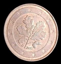 Almanya 2022 D 5 Euro Cent Çil