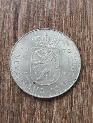 İkili Gümüş 1973 Hollanda 10 Gulden & 1970 Isle of Man One Crown Lotu