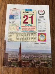 21 AĞUSTOS 2020 - TAKVİM YAPRAĞI - DOĞUM GÜNÜ HEDİYESİ - BÜYÜK SAATLİ MAARİF TAKVİMİ -Nevşehir, Kapadokya-1915 - Atatürk Çanakkale'de 2. Anafartalar Zaferi'ni de kazandı-1960 Çanakkale Şehitler Abidesi açıldı -2017 - Tarihin en büyük güneş tutulması gerçekleşti-TATLI BAZLAMA
