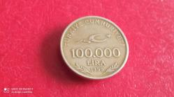100.000 LİRA 1999 - T. CUMHURİYETİN 75. YIL'I  ANISINA