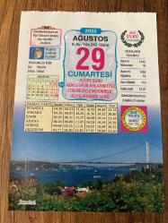 29 AĞUSTOS 2020 - TAKVİM YAPRAĞI - DOĞUM GÜNÜ HEDİYESİ - BÜYÜK SAATLİ MAARİF TAKVİMİ - İSTANBUL - AŞURE GÜNÜ - DALE CARNEGIE - SUDOKU