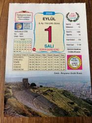 1 EYLÜL 2020 - TAKVİM YAPRAĞI - DOĞUM GÜNÜ HEDİYESİ - BÜYÜK SAATLİ MAARİF TAKVİMİ - İzmir, Bergama Antik Kenti - DÜNYA BARIŞ GÜNÜ - NELSON MANDELA