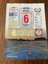 6 EYLÜL 2020 - TAKVİM YAPRAĞI - DOĞUM GÜNÜ HEDİYESİ - BÜYÜK SAATLİ MAARİF TAKVİMİ - Denizli, Pamukkale - ELEMENTLERİN DÜNYASI - 1922 - Bilecik, Balıkesir, Ahmetli -  Akhisar - Gölmarmara (Manisa), Balya - Gönen - Savaştepe (Balıkesir), İnegöl - Yenişehir (Bursa), Söke - Köşk(Aydın) Yunan işgalinden kurtuldu - 1922 - Osmanlı Devleti'ne 28 yıl başkentlik yapan Bursa'nın işgali üzerine 9 Temmuz 1920 tarihinde TBMM kürsüsüne örtülen siyah örtü, 30 Ağustos'taki Büyük Zafer üzerine kaldırıldı - 1955 - İstanbul'da yaşayan azınlıklara yönelik 6 - 7 Eylül olayları denen şiddet olayları patlak verdi