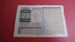 Takvim Yaprağı - Özel Günler İçin Hatıra Hediye/ 23.temmuz cumartesi.2005