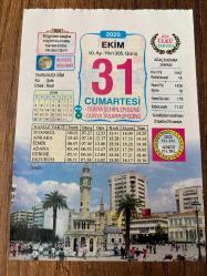 31 EKİM 2020 - TAKVİM YAPRAĞI - DOĞUM GÜNÜ HEDİYESİ - BÜYÜK SAATLİ MAARİF TAKVİMİ - İzmir - DÜNYA TASARRUF GÜNÜ - CAHİDE SONKU (1919-1981) - YERİN DENGESİ - 1517 - Martin Luther, Protestanlık Mezhebini doğuracak olan Hıristiyanlıkta reform hareketini başlattı - 1951 - Trafikte kullanılan yaya geçidi çizgileri ilk olarak İngiltere'nin Slough şehrinde çizildi - 1992- Vatikan, dünyanın güneşin çevresinde döndüğünü söyleyen Galileo'nun haklılığını 377 yıl sonra kabul etti