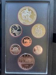 Kanada 1983 Royal Mint Proof Çift Dolar Seti –  Edmonton Oyunları  Temalı – Sertifikalı, Kutulu. 1983 Royal Canadian Mint Proof Double Dollar Set – Edmond Games Commemorative Edition