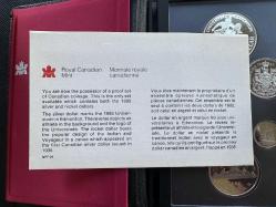 Kanada 1983 Royal Mint Proof Çift Dolar Seti –  Edmonton Oyunları  Temalı – Sertifikalı, Kutulu. 1983 Royal Canadian Mint Proof Double Dollar Set – Edmond Games Commemorative Edition