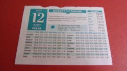 Takvim Yaprağı - Özel Günler İçin Hatıra Hediye/   12- ŞUBAT. PAZAR.2017