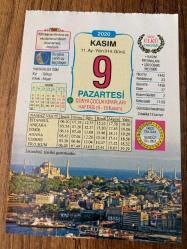 9 KASIM 2020 - TAKVİM YAPRAĞI - DOĞUM GÜNÜ HEDİYESİ - BÜYÜK SAATLİ MAARİF TAKVİMİ - İstanbul, tarihi yarımada -DÜNYA ÇOCUK KİTAPLARI HAFTASI - 1989 - Doğu Almanya ile Batı Almanya'yı ayıran 46 km. lik Berlin Duvarı (Utanç duvarı) yıkıldı. Soğuk Savaş dönemi bitti- KARNABAHAR BÖREĞİ - ATATÜRK