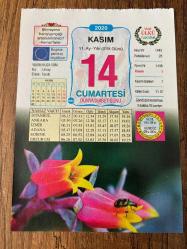 14 KASIM 2020 - TAKVİM YAPRAĞI - DOĞUM GÜNÜ HEDİYESİ - BÜYÜK SAATLİ MAARİF TAKVİMİ - 1914 - Türk sinemasının ilk filmi olarak kabul edilen İstanbul Yeşilköy'deki Rus anıtının yıkılışını belgeleyen film Fuat Uzkınay tarafından çekildi. - 1920 - Iğdır, Aralık (Iğdır) Rus - Ermeni işgalinden kurtuldu. -1922 - Hayrabolu, Malkara (Tekirdağ), Yunan  işgalinden  kurtuldu -1985 - Atmosferin ozon tabakasında incelme saptandı -HALET ÇAMBEL - RENE DESCARTES