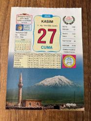 27 KASIM 2020 - TAKVİM YAPRAĞI - DOĞUM GÜNÜ HEDİYESİ - BÜYÜK SAATLİ MAARİF TAKVİMİ - AĞRI DAĞI - 1922 - Lalapaşa (Edirne), Yunan işgalinden kurtuldu -GÜRGEN - SUSAMLI KROKAN