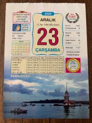 23 ARALIK 2020 - TAKVİM YAPRAĞI - DOĞUM GÜNÜ HEDİYESİ - BÜYÜK SAATLİ MAARİF TAKVİMİ - İstanbul, Kızkulesi.- 1876 - 1. Meşrutiyet ilan edildi.- 1930 - Menemen'de, Yedek Subay Mustafa Fehmi Kubilay şehit oldu - MUHLİS AKARSU - OĞLAK BURCUNDA DOĞANLAR - GEREMEZ