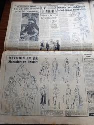 Cumhuriyet Pazar Gazetesi - 21 Kasım 1954 - Yedi Dakika Yazan Doğan Nadi - Renkli Karikatür - Gelişigüzel Yafta Yazan Hamdi Varoğlu - Küçük Kral Çizen O. Soglow -  Haftanın Şakaları Yazan Burhan Felek - Öldürmekten Zevk Alan Bir İmparator Commodus Yazan Mustafa Baydar - Eğlencelik Yazan Haluk Durukal - Hollywood Denen Şu Yalancı Dünyada Sahte ve Takma Daha Neler Var - Ingrid Berman Gülüyor Fotoğrafı - Yeni Bir Greta Garbo Anita Ekberg Fotoğrafı - Yeni Türk Filmleri - Öldüren Sır Filminin Başartistleri Muazzez Arçay Muzaffer Tema Mümtaz Ener Ve Ayten Çankaya Fotoğrafı - Şimal Yıldızı Filminin Bir Sahnesinde Ayhan Işıkla Nurhan Nur Fotoğrafı - Ev Kadın Moda Köşesi - Günde Beş Dakikalık Sabah İdman Hareketleri - Birgün İçinde Farkında Olmadan Neler Yapıyoruz - Ali Ulvi'den Seyahatname - Meşhur Hususi Trenler - Amerika'da Zenciler Beyazlanıyor - Meşhurların Büyük Aşkları Yazan Feyyaz Tokar - İster İnan İster İnanma Çizen Ripley