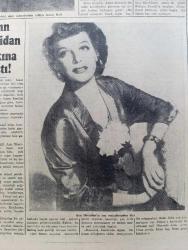 Cumhuriyet Pazar Gazetesi - 21 Aralık 1952 - Hadiselerden İlhamlar Bir Kan Davası - Renkli Karikatür - İstanbul Oyuncak Tufanı Altında Yazanlar Faruk Fenik - Kat Mülkiyeti Ve Faydalarıyla Mahzurları - Haftanın Şakaları Yazan Burhan Felek - Arabistan Asrileşiyor - Münevver Coşkunla Mahir Özerdem Deli Filminde Fotoğraf - Parlak Zafer Filminin Kötü Kalpli Yıldızı Julia Adams Fotoğrafı - En Sevdiğim Rol Settar Körmükçü Anlatıyor Fotoğraf - Ann Sheridan'ın Son Resimlerinden Biri - Delideki Dans Sahnelerinin Yıldızı Annie Bal Fotoğrafı - 1953 Yılbaşı Hazırlıkları - Kadın Ev Moda Köşesi - Boş Vaktinizi Hoş Geçirmek İçin Eğlence Köşesi - Kadın Katiller 3 Yazan Feyyaz Tokar - Bir Mecmuanın Hikayesi Yazan Metin Ergin - Nezleye Çare Bulmak İçin Yeni Denemelerde Girişiliyor - Gisele Pascal Ve Uğruna Tahtını Feda Edecek Olan Prens Rainieri