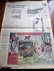 Cumhuriyet Pazar Gazetesi - 26 Temmuz 1953 - Hadiselerden İlhamlar Radyoda Uyku - Renkli Karikatür - Bir Sinekle Konuştum Yazanlar Kazım Kip - Berlin Bugün Avrupa'nın En Acayip Şehri Hâline Geldi - Haftanın Şakaları Yazan Burhan Felek - Dünya Edebiyatından Seçme Hikayeler Gökten İnmiş Bir Melek Yazan Hans Jacobi - Önümüzdeki Mevsime Hazırlanan Türk Filmlerinden Biri Vahşi Arzu - Vahşi Arzuda Mesiha Yelda İle Ayhan Işık Fotoğrafı - Ava Gardner'ın İkinci Balayı Fotoğrafı - Kırk Gün Kırk Gece Filminin Kahramanları Nimet Alp Jale Seven Ve Ortalarında İsmail Dümbüllü Fotoğrafı - Henri Vidal Son Aşkımdır Diyor Yazanlar Feyyaz Tokar - Muharrik Feyyaz Tokar Stüdyoda Henry Vidalle Görüşürken Fotoğrafı - Ev Kadın Moda Köşesi - Rafaello Ölüm Döşeğindeyken İçeri Giren Siyah Örtülü Kadın Yazan Zeynel Akkoç - Boş Vaktinizi Hoş Geçirmek İçin - Sherlock Holmese Meselelerinden - Zihin Sporları - Bir Hırsız Evlerinizi Nasıl Soyuyoruz - Görülmemiş Şey Hayvan Oteli - Dünyanın En Temiz Memleketi İsviçre