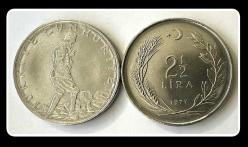 1977 - 2,5 LİRA ÇİL (T.C Ters/Düz 2’li Takım) TCM77
