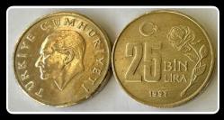 1997 - 25 BİN LİRA (25.000 BİN) “T.C TERS/DÜZ 2’li Takım” TCM96 “SETTEN ÇIKMA”