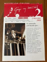 2 OCAK 2008 - TAKVİM YAPRAĞI - DOĞUM GÜNÜ HEDİYESİ - GAZİ MUSTAFA KEMAL ATATÜRK FOTOĞRAFLI BÜYÜKÇEKMECE BELEDİYESİ TAKVİMİ - Az zamanda, çok büyük işler - Onuncu Yıl Nutku -1- 1975- Türkiye radyoları; TRT 1, TRT 2 ve TRT 3 adıyla, yayın yapmaya başladı - 1981- 
