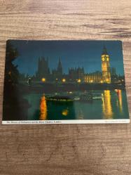 The houses of parliament and the river thames london  kartpostal 15x11 ebatında