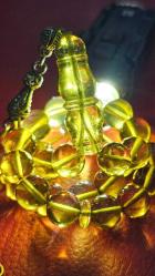 Orjinal yeşil dominik damla kehribar tespih