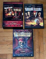 PIRATES OF THE CARIBBEAN THE CURSE OF THE BLACK PEARL + THE LOST DISC * KARAYİP KORSANLARI SİYAH İNCİ'NİN LANETİ + KAYIP DİSK * JOHNNY DEPP  * 3 DVD