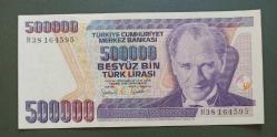 7 Emisyon H 38 Seri 500 Bin Lira Çil altı